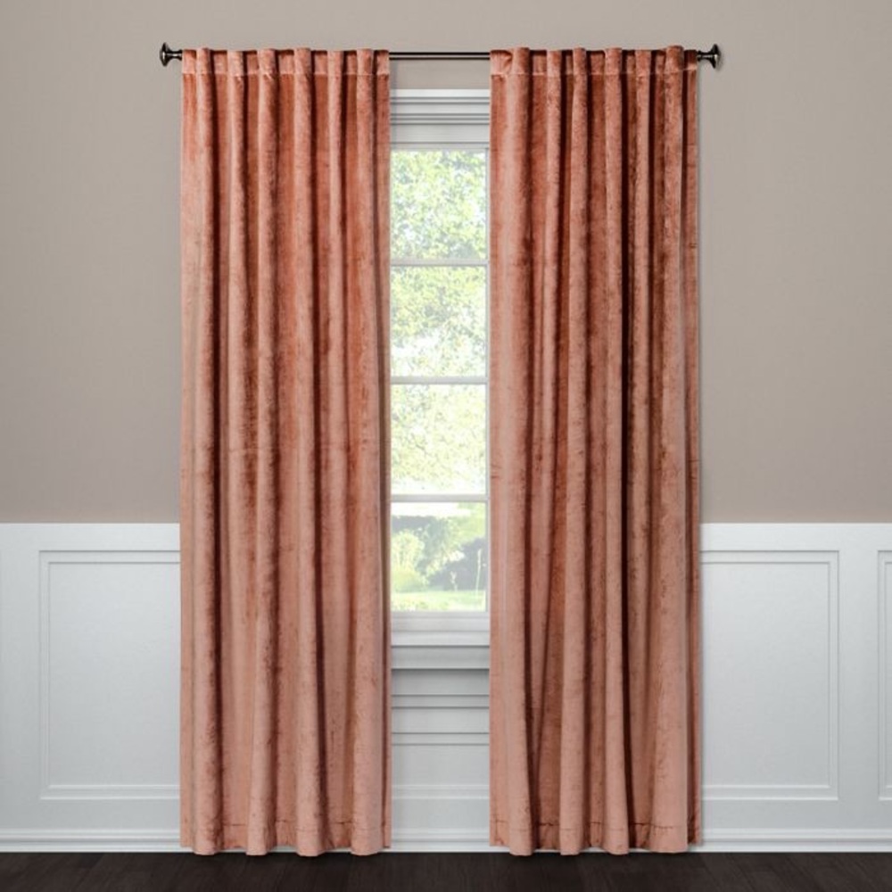 Blush Velvet Curtains set of 2